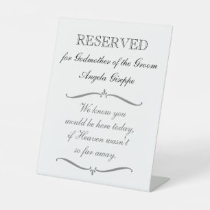 Signe De Table Godmère Réservée Du Mariage Mémorial Groom