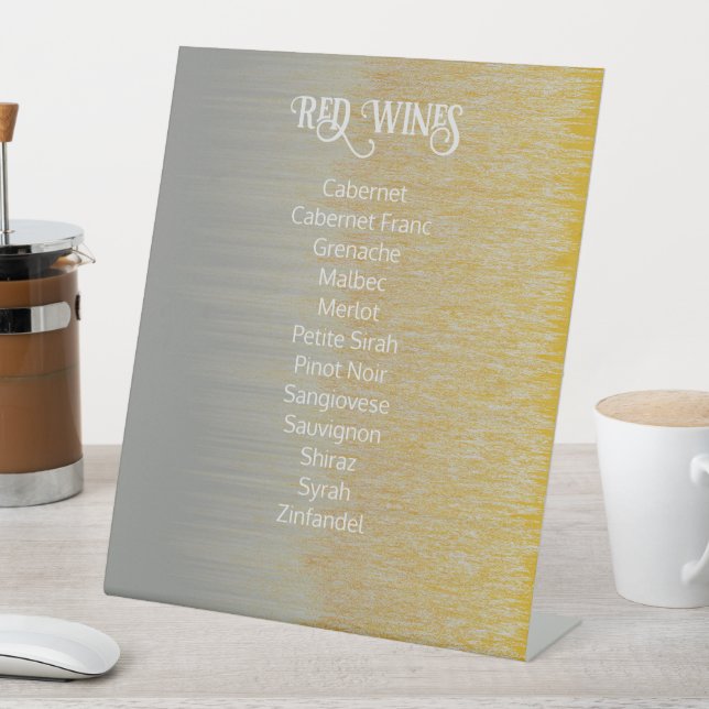 Signe De Table Gold, Argent Mariage Dîner d'anniversaire Menu (In SItu)