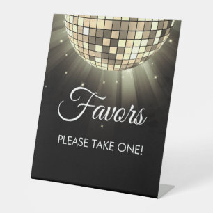 Signe De Table Gold Black Party privilégie le boule Disco des ann