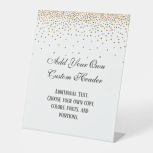 Signe De Table Gold Confetti Élégant Do It Yself Mariage Sign
