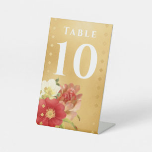 Signe De Table Gold Diamond Vintages Roses Numéro de table