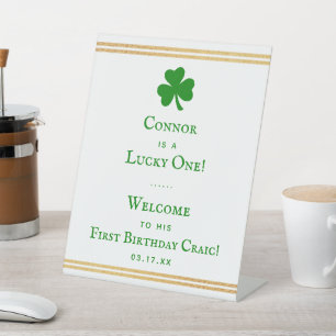 Signe De Table Gold Foil St. Patrick's Day 1er anniversaire