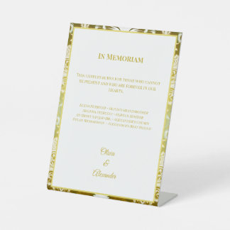 Signe De Table Gold Green Damask Wedding In Memoriam