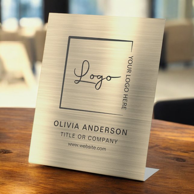 Signe De Table Gold Minimalist logo professionnel moderne (Créateur téléchargé)