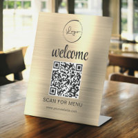 Gold personnalisé QR Code Menu Texte Entreprise mo