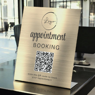 Signe De Table Gold Rendez-vous Réservation QR Code Entreprise