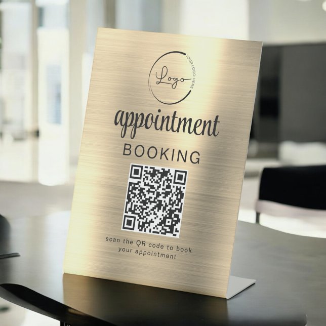 Signe De Table Gold Rendez-vous Réservation QR Code Entreprise (Créateur téléchargé)