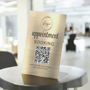 Signe De Table Gold Rendez-vous Réservation QR Code Entreprise