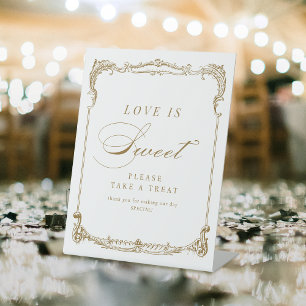 Signe De Table Gold Vintage cadre classique Script L'amour est do