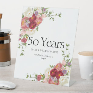 Signe De Table "Golden Memories : Celebrating 50 Years of Love"