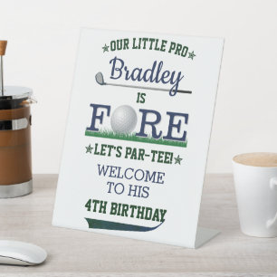 Signe De Table Golf PAR-TEE 4th Birthday Welcome