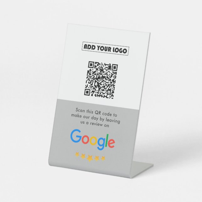 Signe De Table Google Avis | Business Review Link QR Code (Recto)