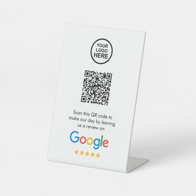 Signe De Table Google Avis | Business Review Link QR Code (Recto)