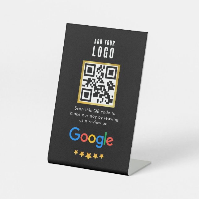Signe De Table Google Avis | Business Review Link QR Code (Recto)