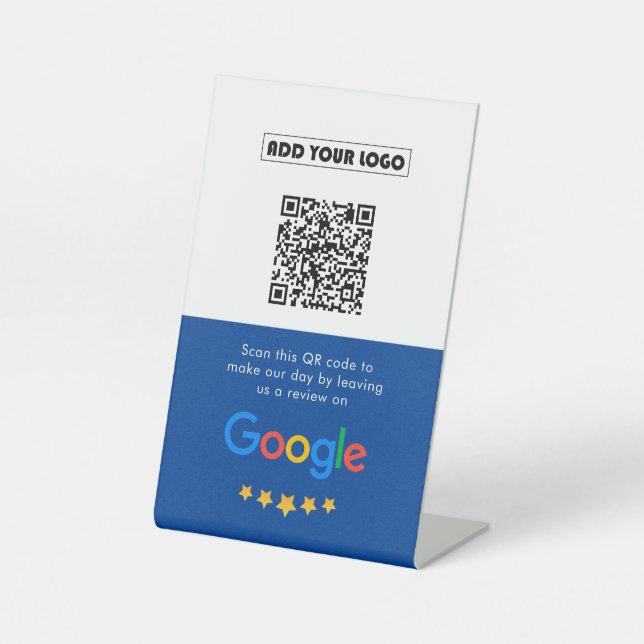 Signe De Table Google Avis | Business Review Link QR Code (Recto)