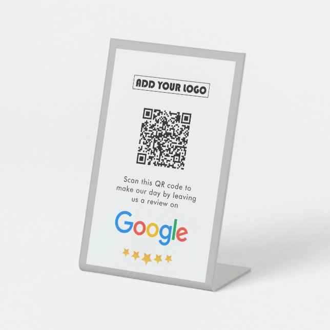 Signe De Table Google Avis | Business Review Link QR Code (Recto)