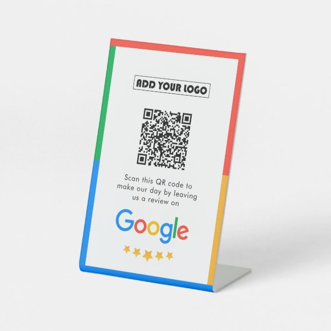 Signe De Table Google Avis | Business Review Link QR Code (Recto)