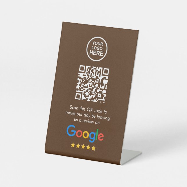 Signe De Table Google Avis | Business Review Link QR Code (Recto)