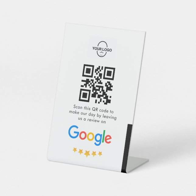 Signe De Table Google Avis | Business Review Link QR Code (Recto)