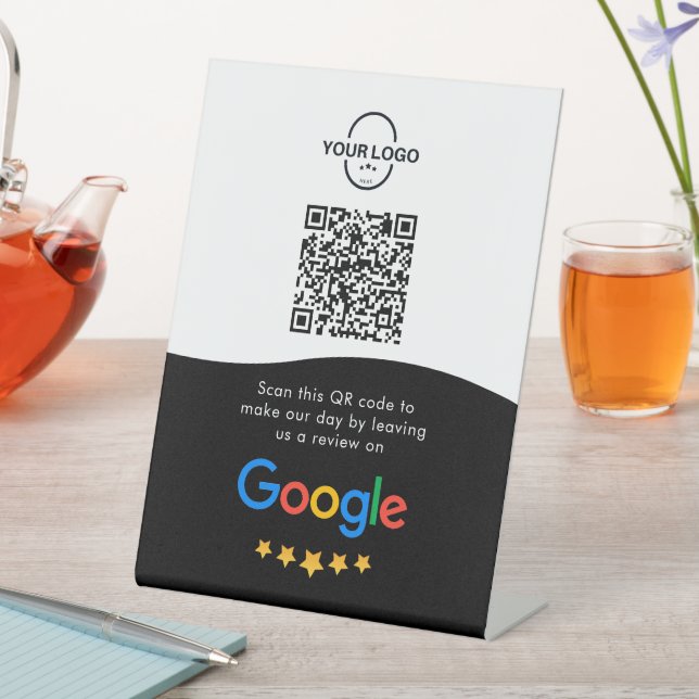 Signe De Table Google Avis | Business Review Link QR Code (In SItu)