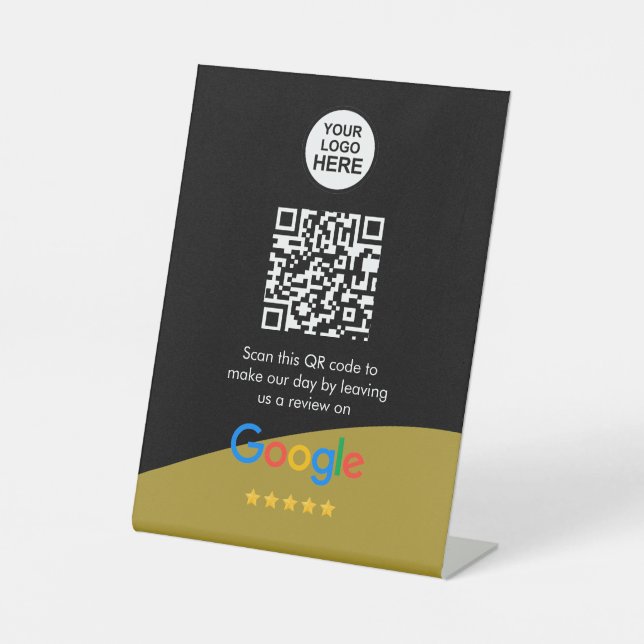 Signe De Table Google Avis | Business Review Link QR Code (Recto)