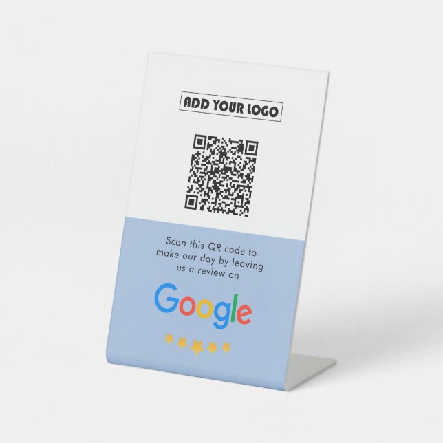 Signe De Table Google Avis | Business Review Link QR Code (Recto)
