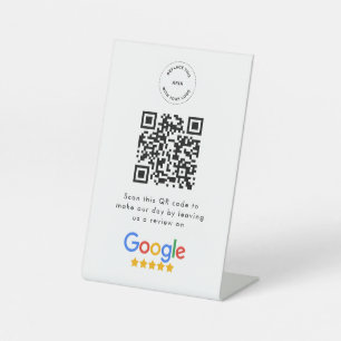 Signe De Table Google Avis Code QR de lien de révision d'entrep