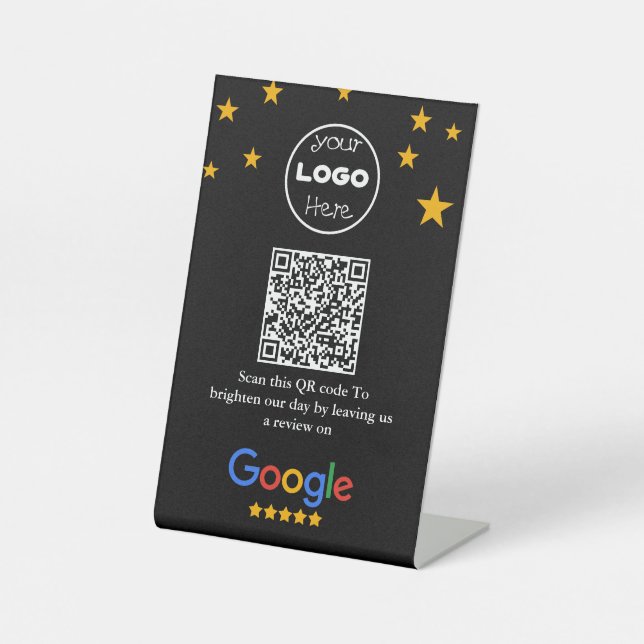 Signe De Table Google Avis | Code QR professionnel (Recto)
