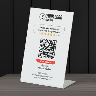 Signe De Table Google Avis QR Code Note Mon entreprise 5 étoiles