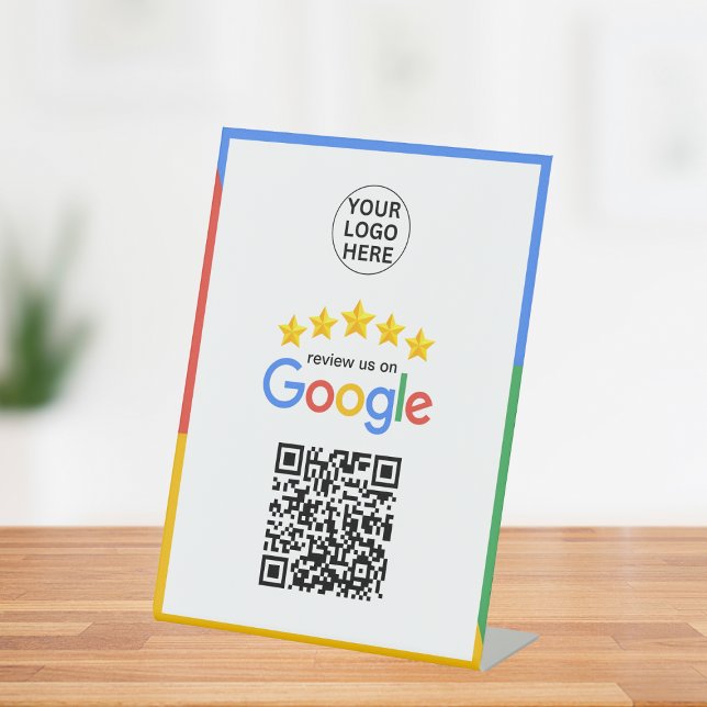 Signe De Table Google Business Review 5 Star Qr Code (Créateur téléchargé)