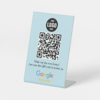 Google Review QR Code Pedestal Sign for Business