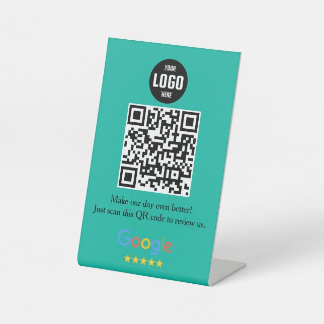 Signe De Table Google Review QR Code Pedestal Sign for Business (Recto)