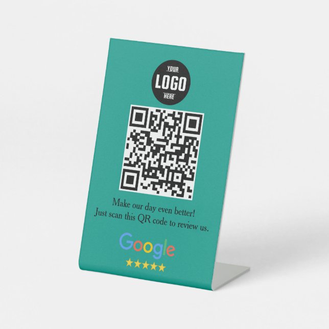 Signe De Table Google Review QR Code Pedestal Sign for Business (Recto)