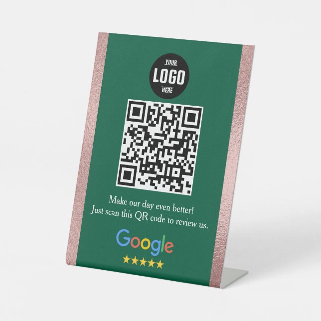 Signe De Table Google Review QR Code Pedestal Sign for Business (Recto)