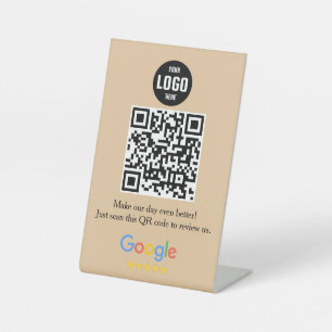 Signe De Table Google Review QR Code Pedestal Sign for Business