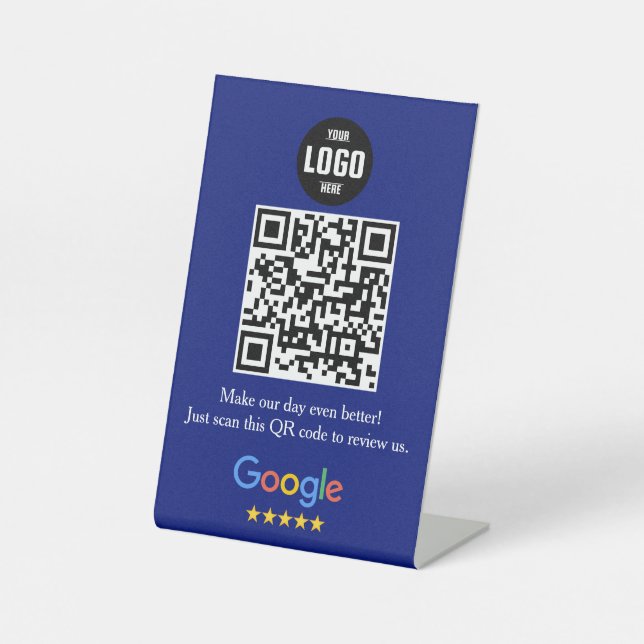 Signe De Table Google Review QR Code Pedestal Sign for Business (Recto)