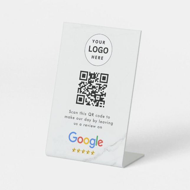 Signe De Table Google reviews qr code tabletop sign (Recto)