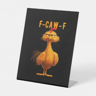 Signe De Table Gothic F-Caw-F Crow Funny Humor