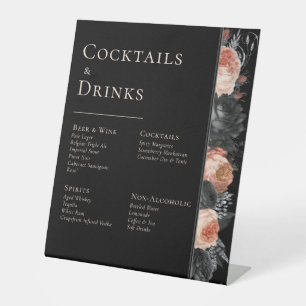 Signe De Table Gothique Vintage Black Blush Mariage Bar Boissons