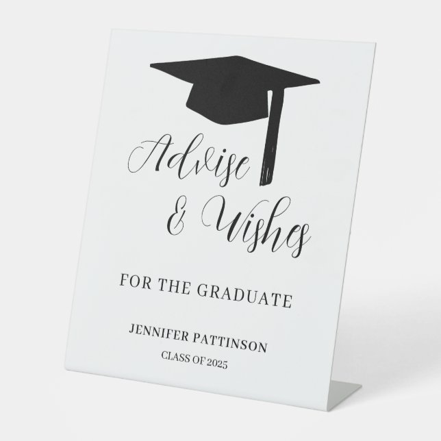 Signe De Table Graduate Advise & Wishes Graduation  (Recto)