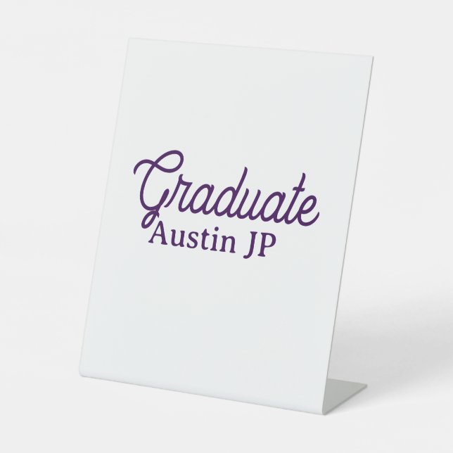 Signe De Table Graduation name purple simple minimal stylish call (Recto)