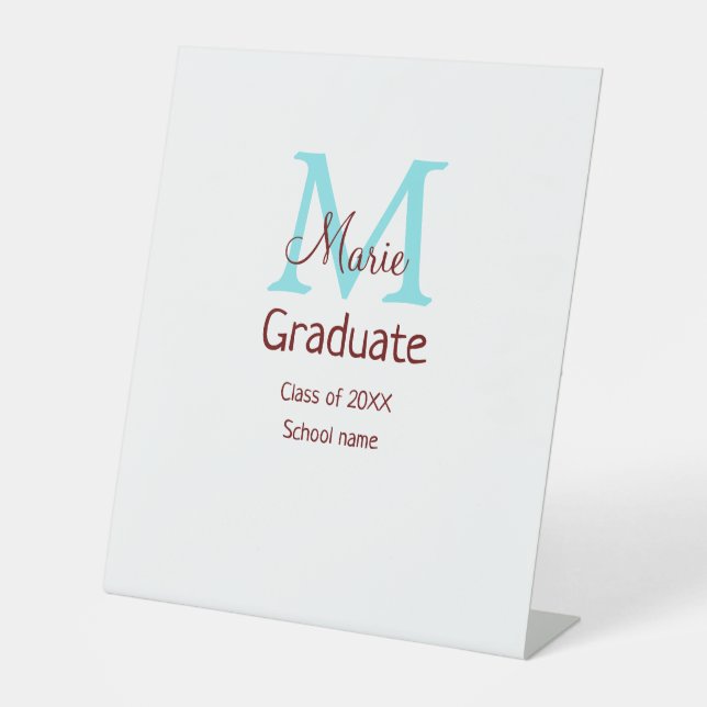 Signe De Table Gradué ajouter nom monogramme vert rose simple min (Recto)