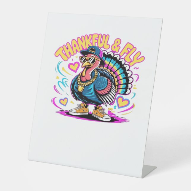 Signe De Table Graffiti Turquie Vibes - Thankful & Fly Cartoon Ar (Recto)