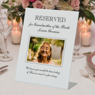 Signe De Table Grand-mère de la mariée Mariage de la Mémorial pho