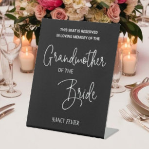 Signe De Table Grand-mère noire blanche de la mariée Mariage comm