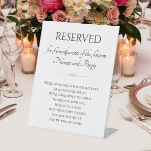 Signe De Table Grand-parents de Groom Memorial dans le ciel Maria