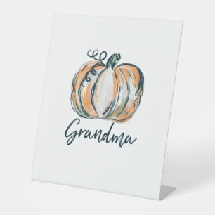 Signe De Table Grandma Citrouille aquarelle automne Thanksgiving