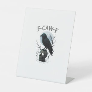 Signe De Table Graphisme Halloween crâne de corbeau corneille got