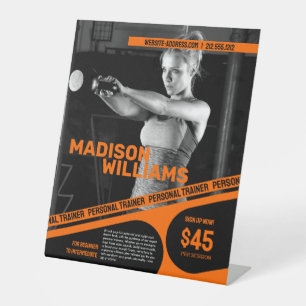 Signe De Table Gras Bright Orange Personal Trainer Photo