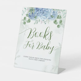 Signe De Table Green Blue hydrangea Livres Pour Baby shower